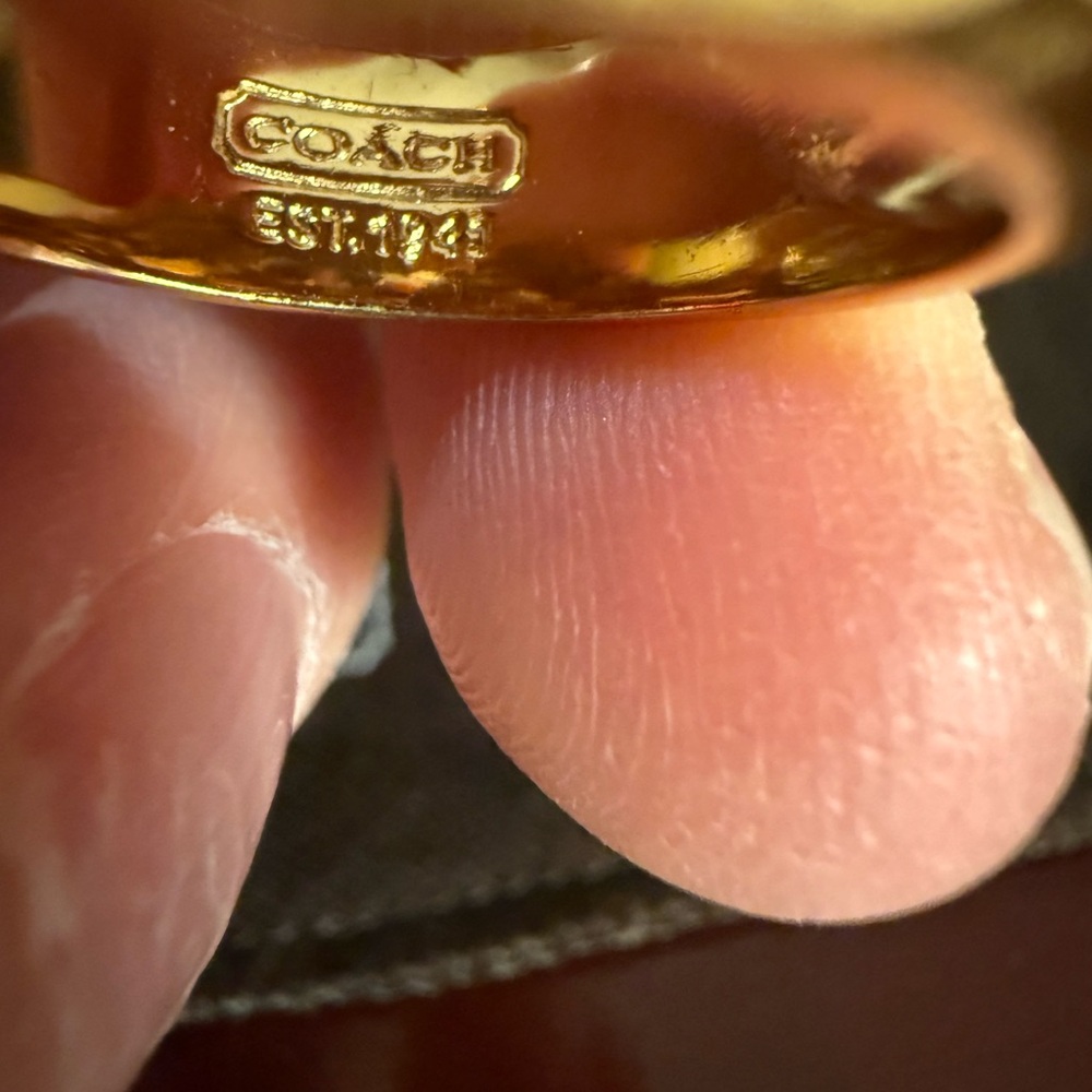 Set of 4 Vintage Coach Rings Sz 6.5 - 7.5. Gold & Silver Tone & Extra Hangtag - Picture 3 of 14
